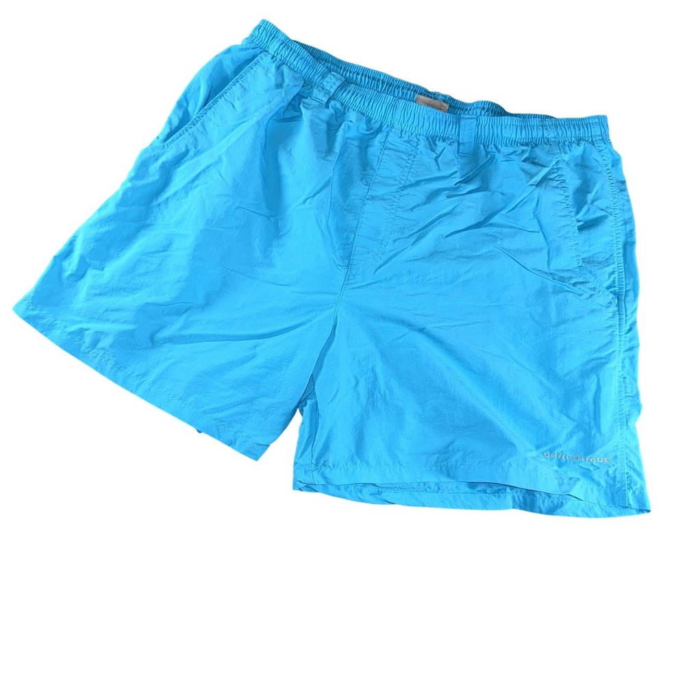 Columbia PFG Swim Shorts Mens XL Blue Omni-Shade Mesh Lined Fishing Trunks